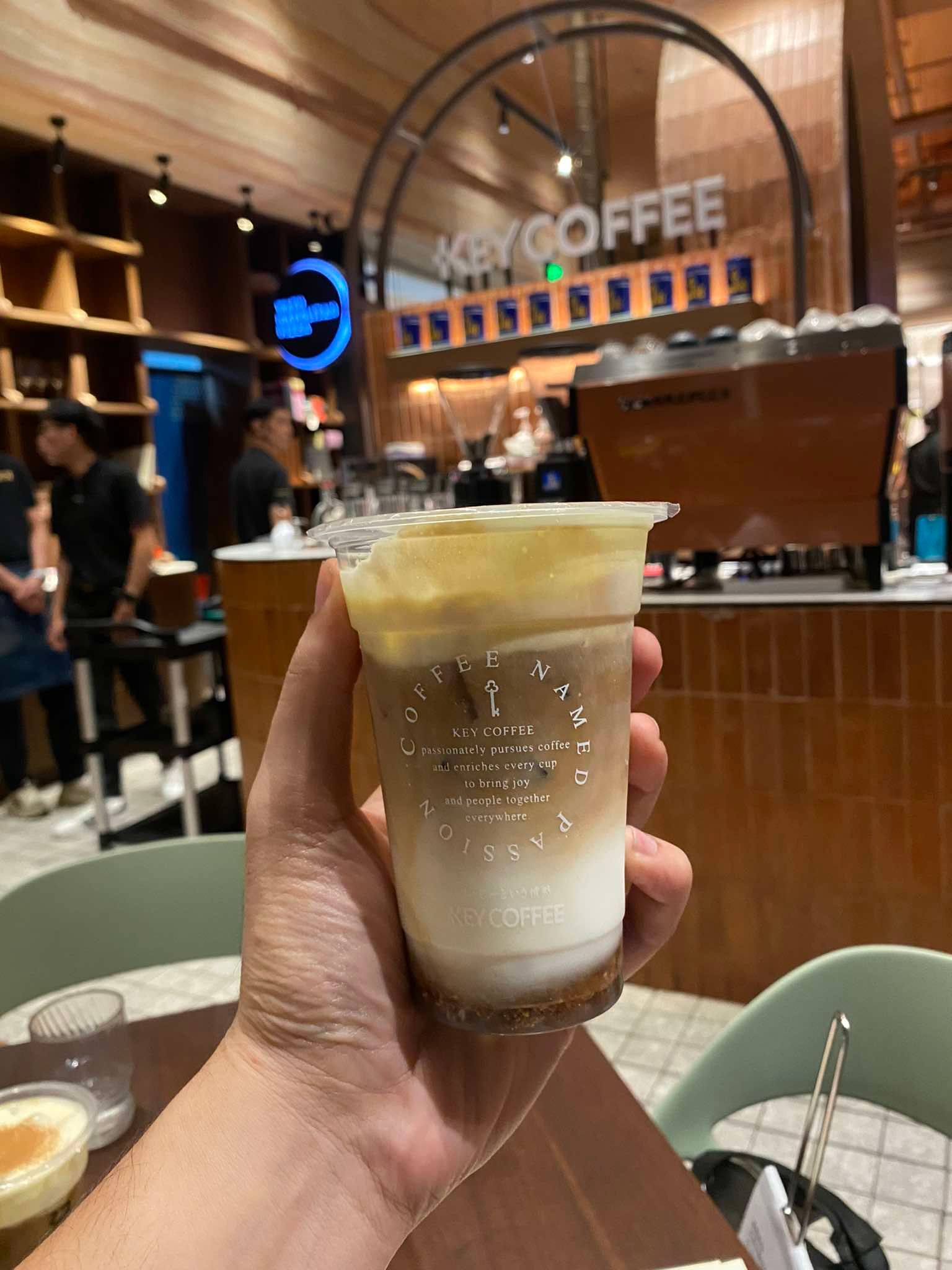 Key Coffee Kissaten’s iced Shoyu Caramel Popcorn Cappuccino